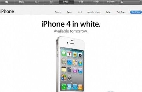 同步国外 白色苹果iPhone 4今日国内上市