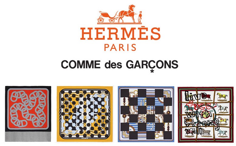Hermès×川久保玲 Comme des Carrés 丝巾系列