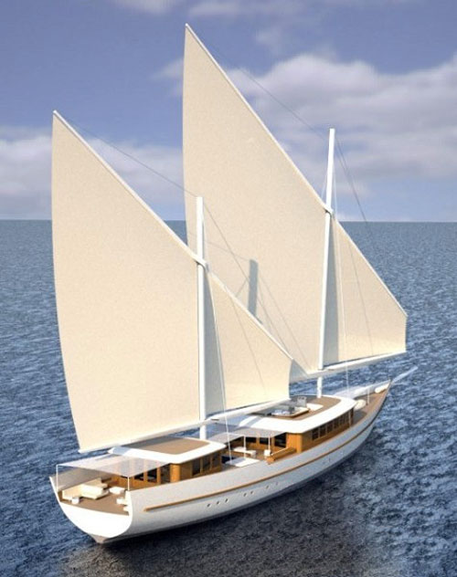 独桅三角帆船-5