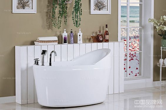高靠背亚克力浴缸 独立式浴缸 椭圆形单人浴缸