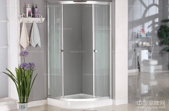 不锈钢双滑轮平移式淋浴房 标准玻璃淋浴房