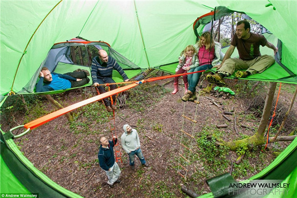 露营新玩法：悬在空中的树屋帐篷5