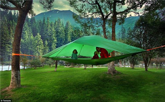 露营新玩法：悬在空中的树屋帐篷6