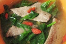 菱角菜枸杞猪肝汤