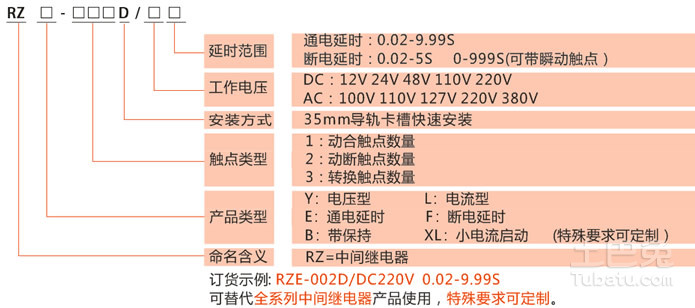 中间继电器型号