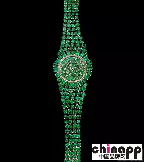 私人定制腕表 镶嵌245颗赞比亚祖母绿宝石2