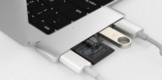 专为MacBook设计 USB-C接口5合1分线器1