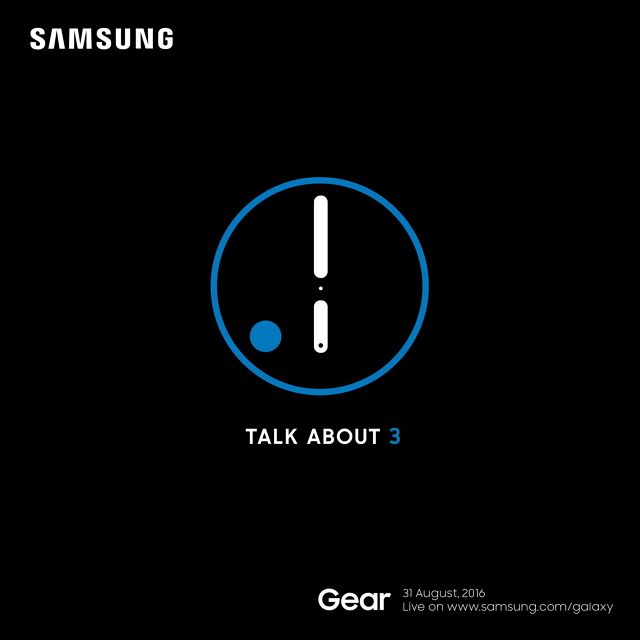 Gear S3手表要来了 三星将于8月31日举行发布会1
