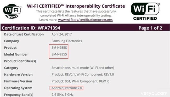 翻新版三星Note7通过WiFi认证 原价7折6月发售2