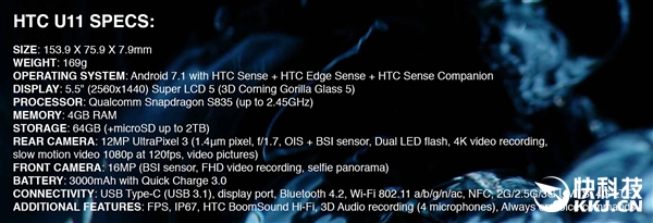 再无秘密！HTC U 11新旗舰机外形、配置完全偷跑3