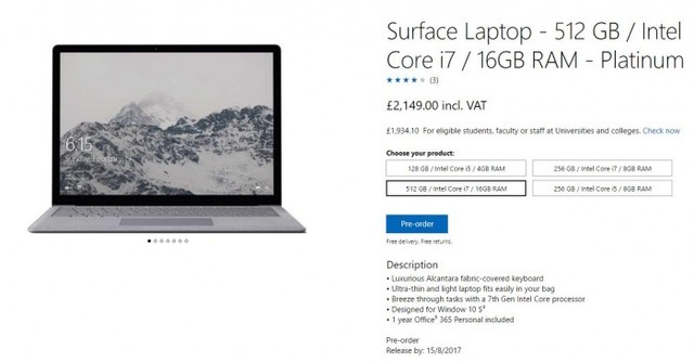 脱欧让Surface Laptop在英国售价超贵1