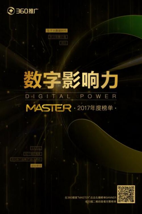 360推广发布MASTER2017年度榜单，见证数字影响力1