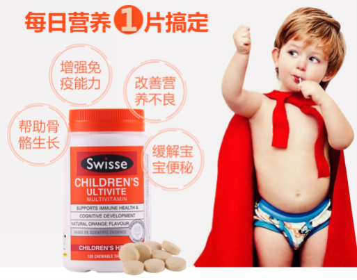 Swisse复合维生素矿物质咀嚼片，助力儿童健康成长3