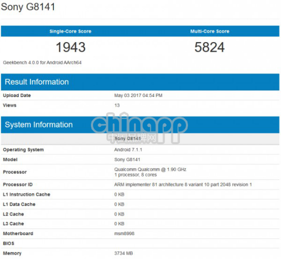 索尼新旗舰XZ Premium现身跑分网站 性能提升明显