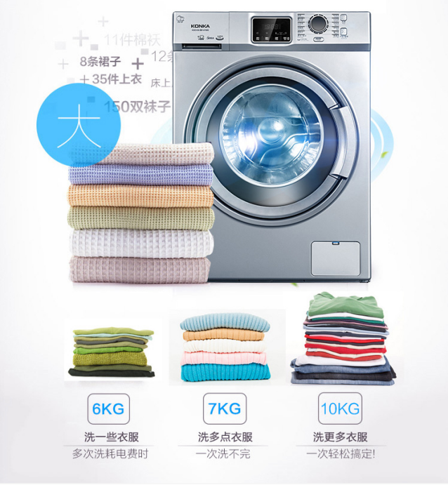 康佳洗衣机多种洗涤程序，解决不同材质衣物的清洗问题6