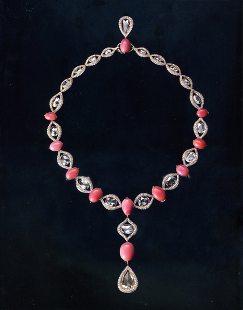 MIKIMOTO高级珠宝之海螺珠项链配钻石（全球仅此一件）
