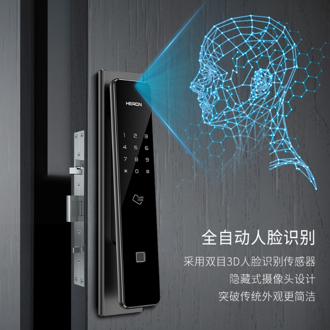 黑龍H8F 3D人臉識別智能鎖指紋鎖家用防盜門密碼鎖電子門鎖